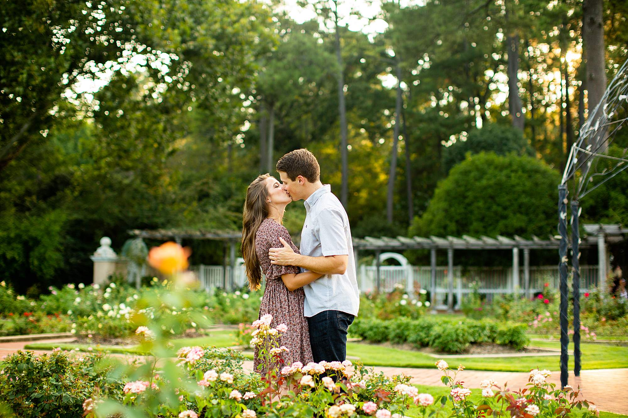 Trendy Botanical Gardens and downtown parking deck overlook engagement session. Andrew and Taylor came with their modeling game on!