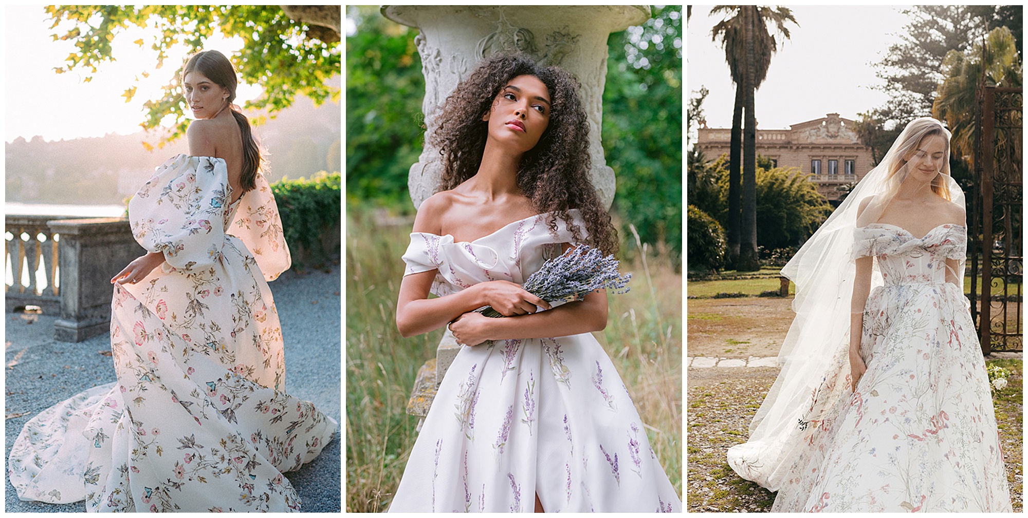 Monique Lhuillier covers a number of bridal fashion trends, and adds pops of color to her gorgeous wedding gowns
