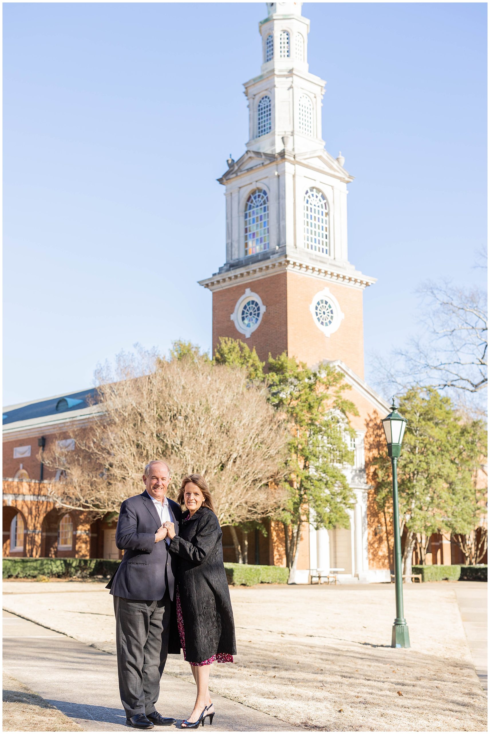 Eleanor Stenner Photography - a Birmingham, AL wedding photographer - photographs Claude & Connie at the Vulcan statue and Samford University for their engagement photos.