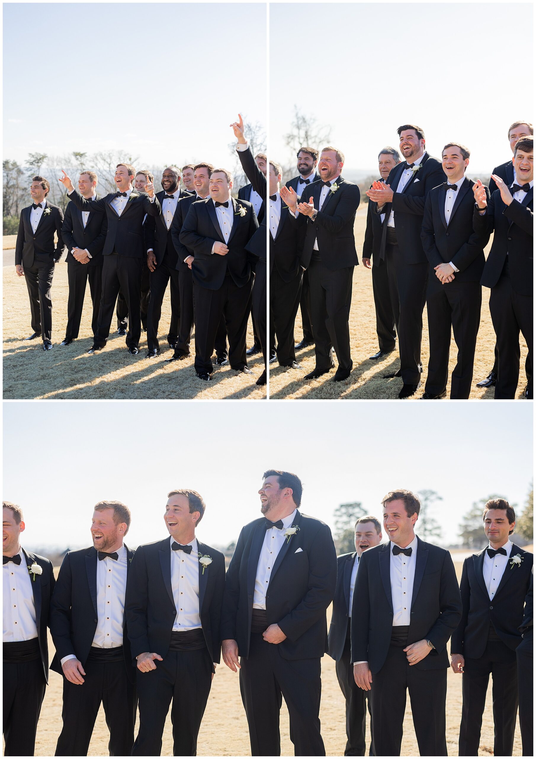 The Groom and Groomsmen cheer on some golfers at the Vestavia Country Club. 